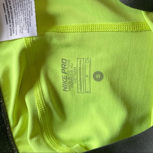 SOLD Nike Pro cropped capri neon yellow leggings - Small - Picture 4 of 6